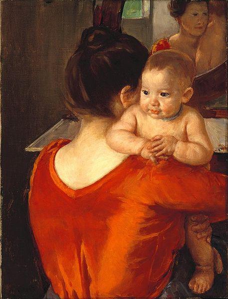 Mary Cassatt Woman in a Red Bodice and Her Child oil painting picture